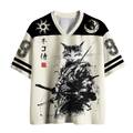 Kyoto-Lion Ronin Neko: The Ink Samurai Mesh Jersey