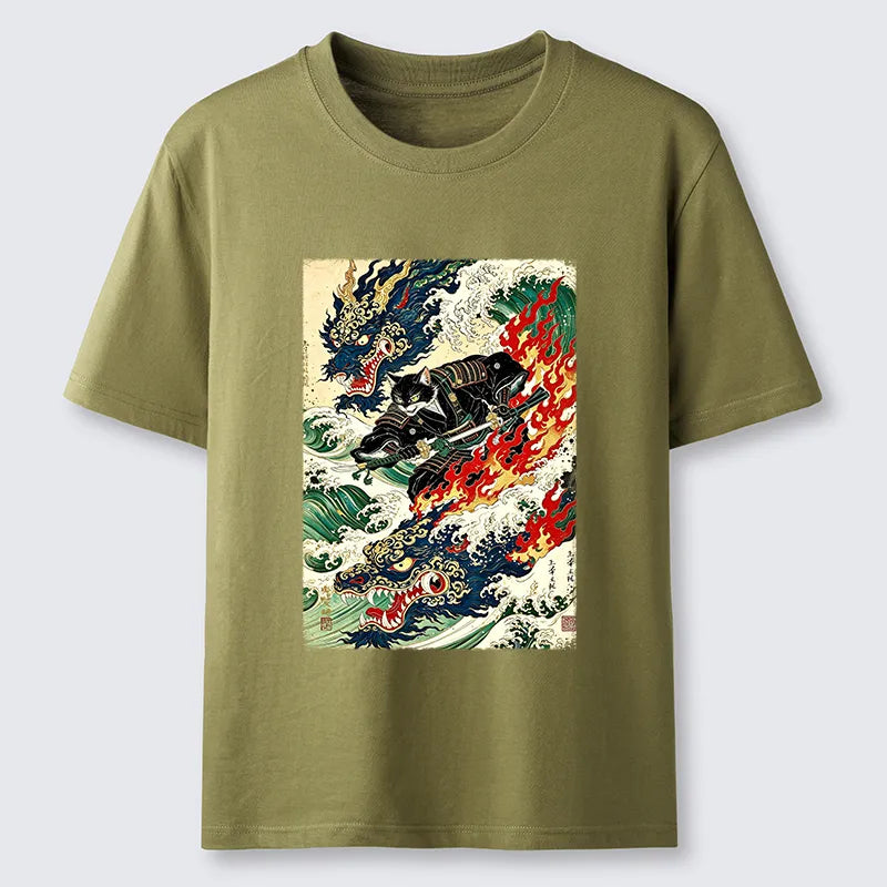 Kyoto-Lion Samurai Cat Beast Classic T-Shirt