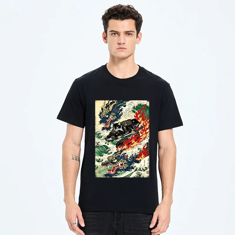 Kyoto-Lion Samurai Cat Beast Classic T-Shirt