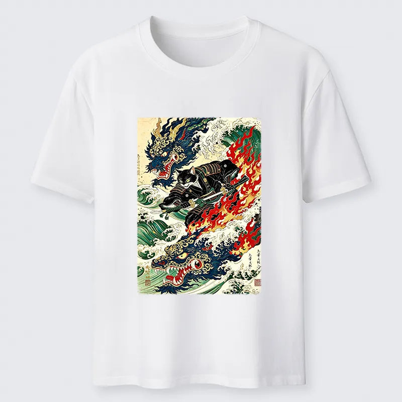 Kyoto-Lion Samurai Cat Beast Classic T-Shirt