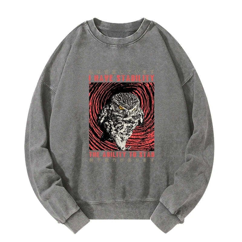 unisex owl sweatshirt for streetwear
