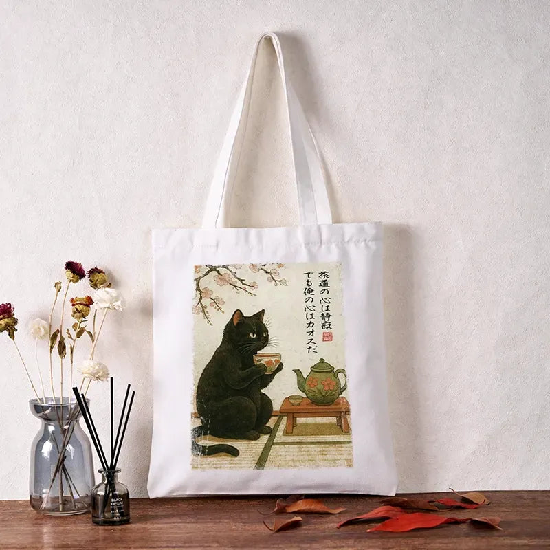 Kyoto Tea Time Tote Bag for Daily Use