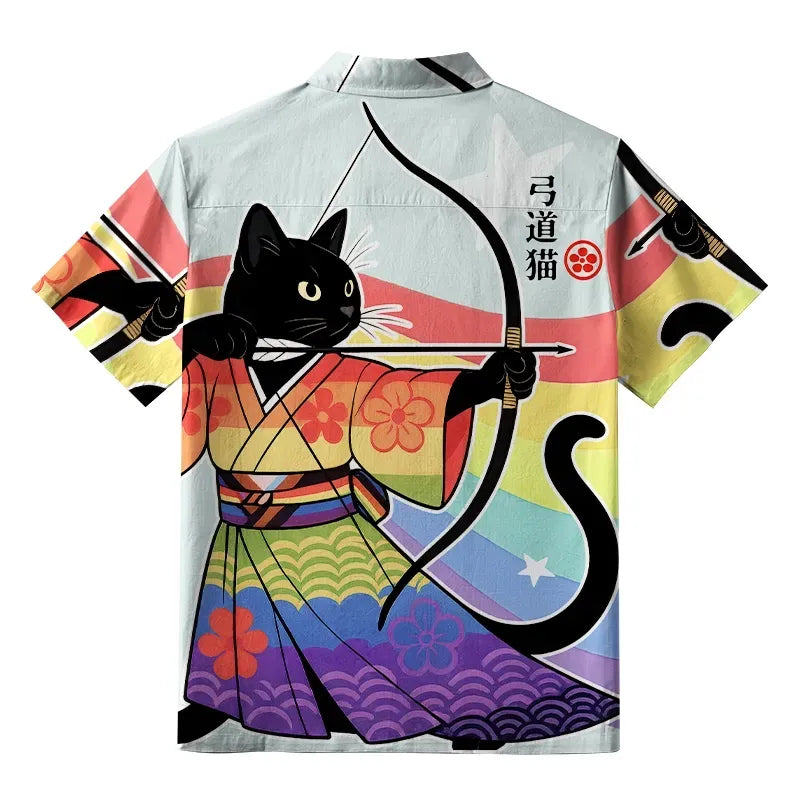 Traditional Kimono Cat Shirt for Anime Convention