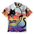Kyoto Rainbow Cat Shirt for Summer Vacation