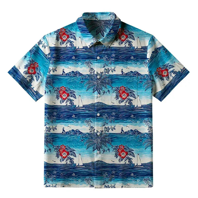 Vintage sailboat Hawaiian shirt unisex