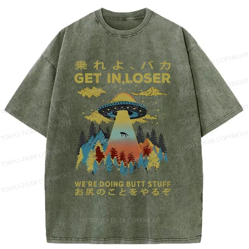 Kyoto-Lion alien pickup funny washed t-shirt