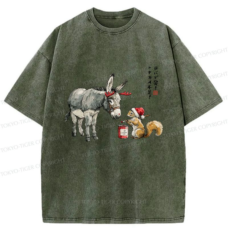 Funny Reindeer Donkey T-Shirt for Holiday