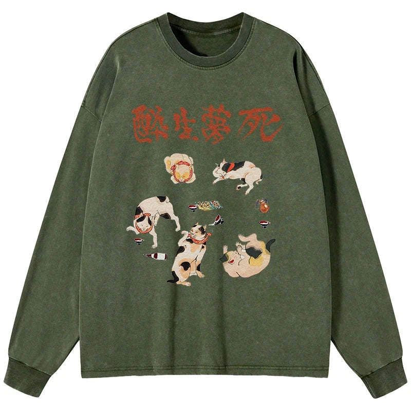 japanese vintage washed long sleeve t shirt