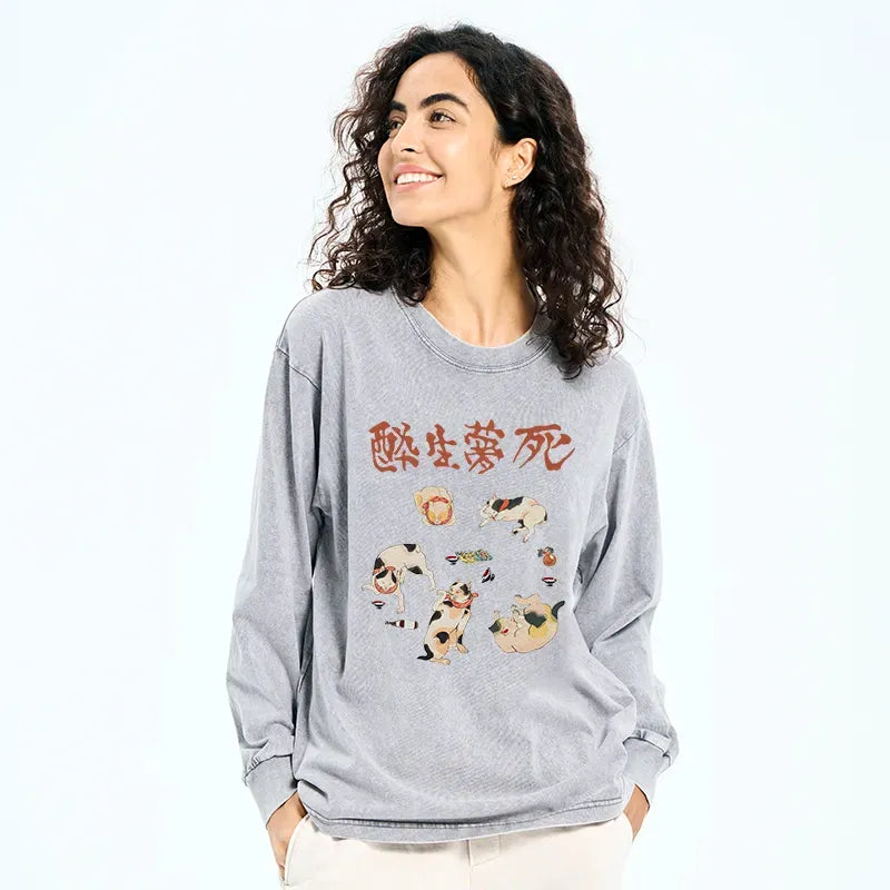 japanese vintage washed long sleeve t shirt
