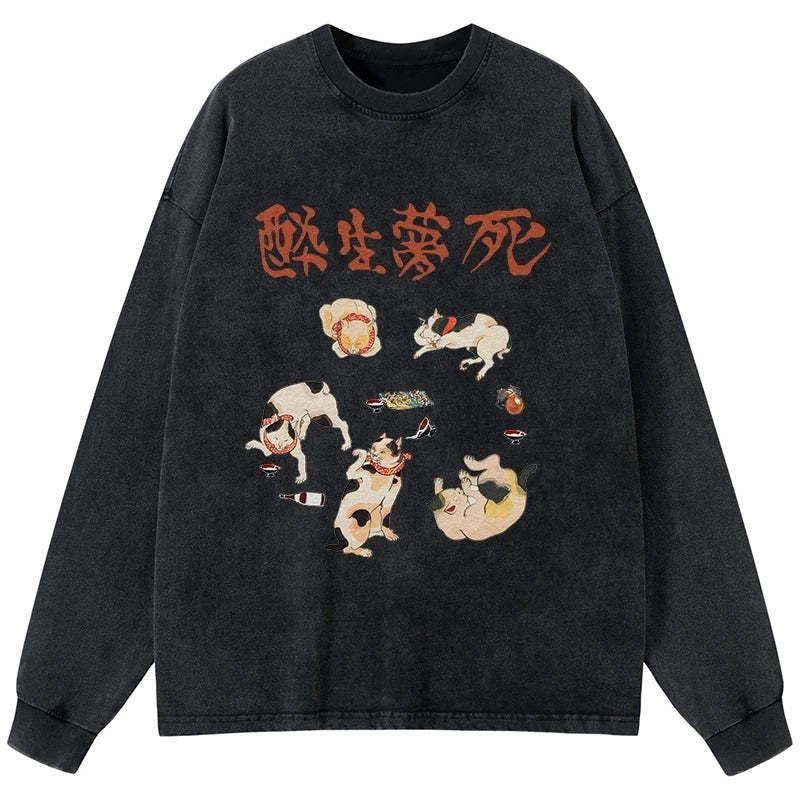 japanese vintage washed long sleeve t shirt