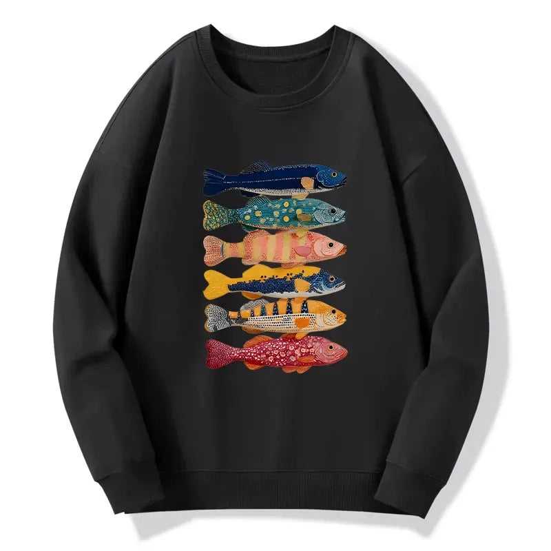 Kyoto-Lion Colorful Fish Art Collection Classic Sweatshirt