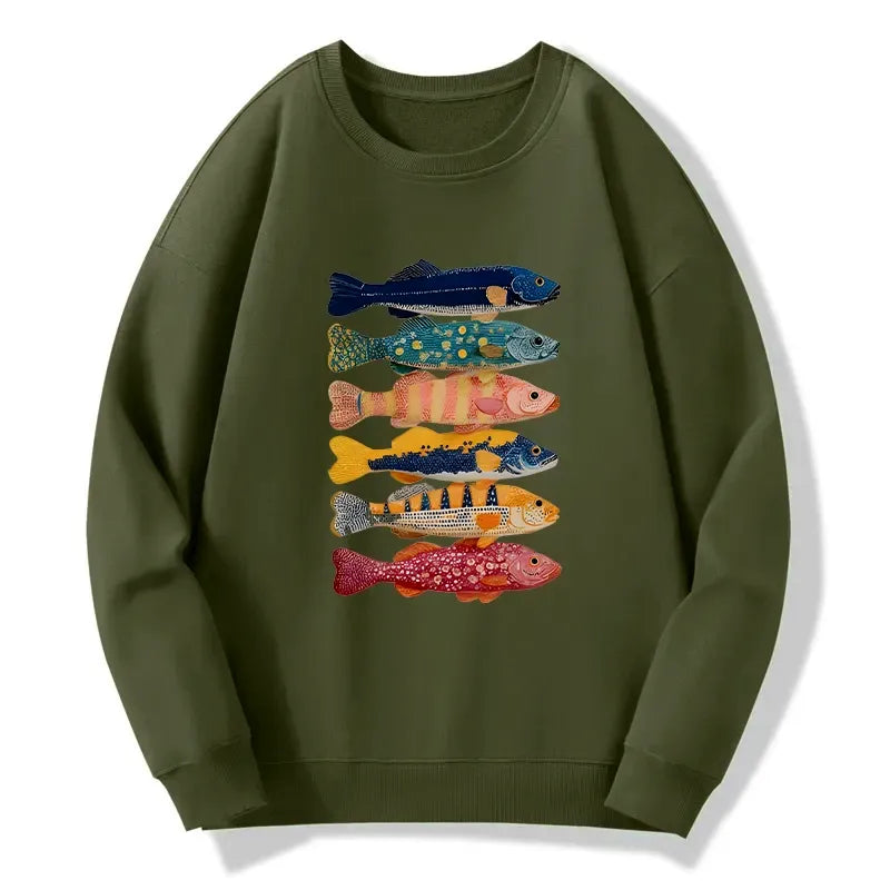 Kyoto-Lion Colorful Fish Art Collection Classic Sweatshirt