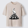 Kyoto-Lion Rabbit On Skull Pile Washed T-Shirt