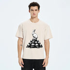 Kyoto-Lion Rabbit On Skull Pile Washed T-Shirt