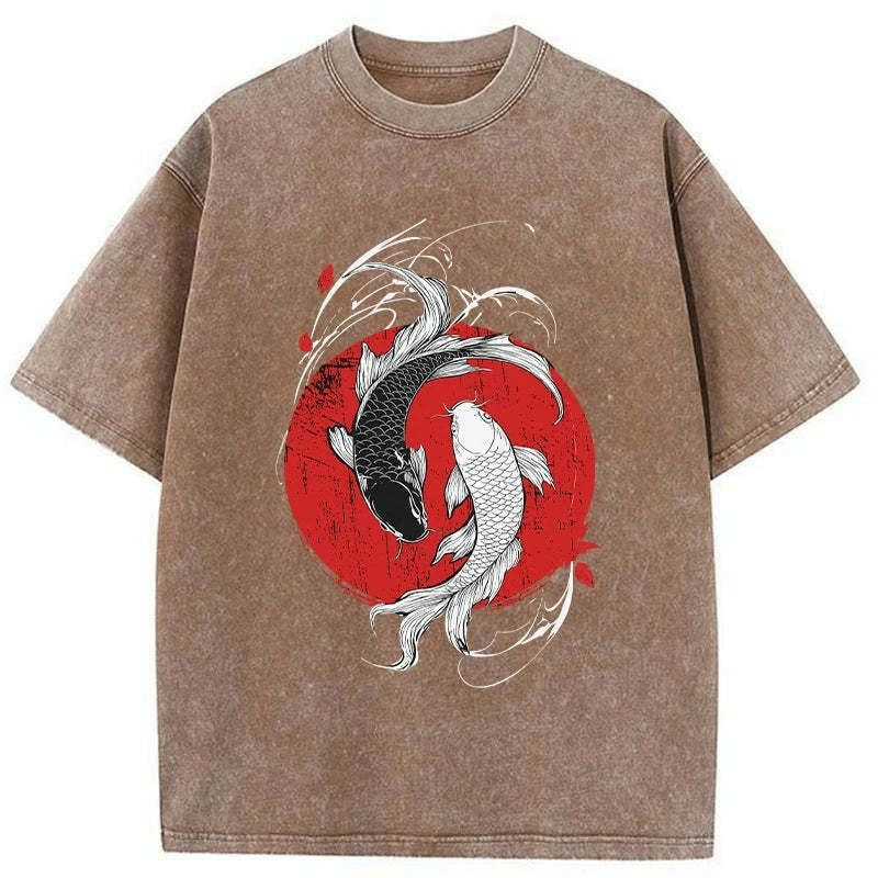 vintage japanese koi t-shirt for summer