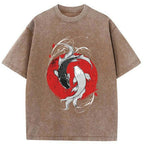 vintage japanese koi t-shirt for summer