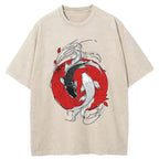 japanese yin yang koi washed t-shirt