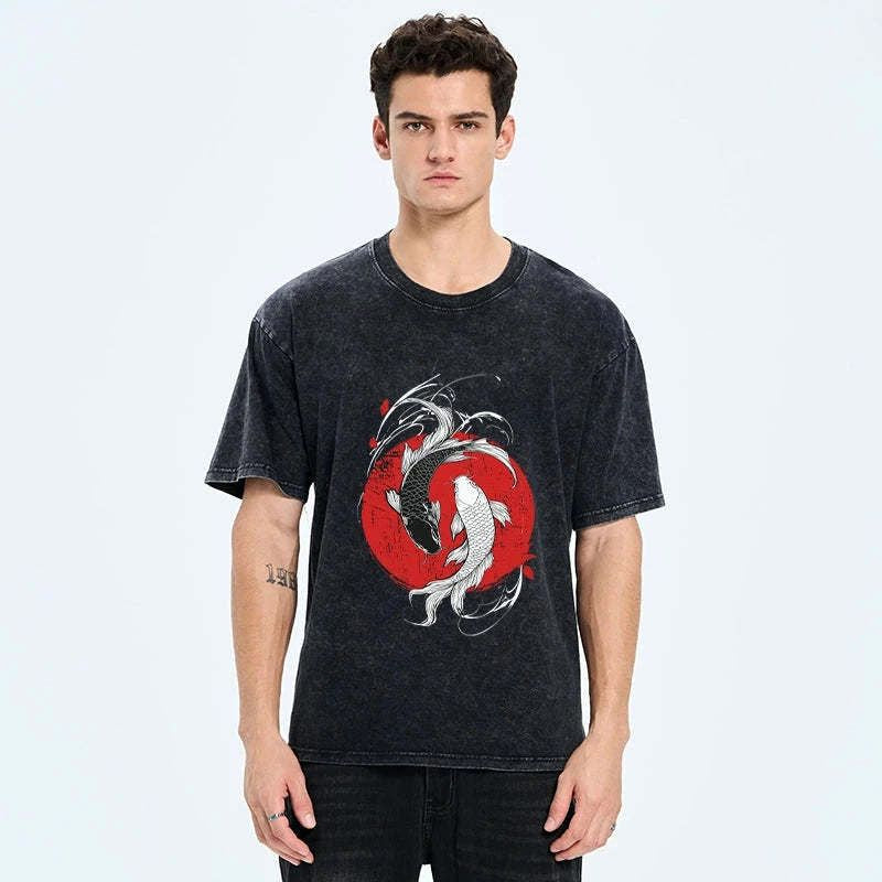 vintage japanese koi t-shirt for summer