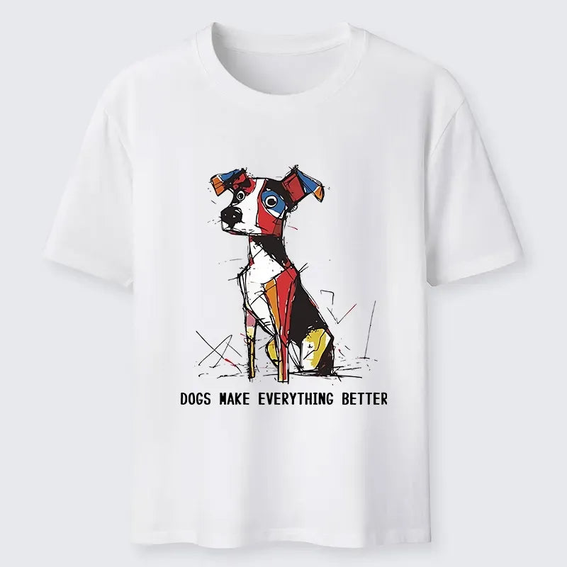 Kyoto-Lion Colorful Puppy Street Art Graphic Classic T-Shirt