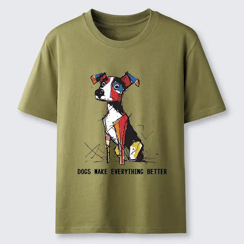 Kyoto-Lion Colorful Puppy Street Art Graphic Classic T-Shirt