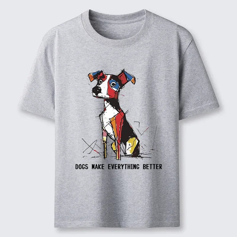 Kyoto-Lion Colorful Puppy Street Art Graphic Classic T-Shirt