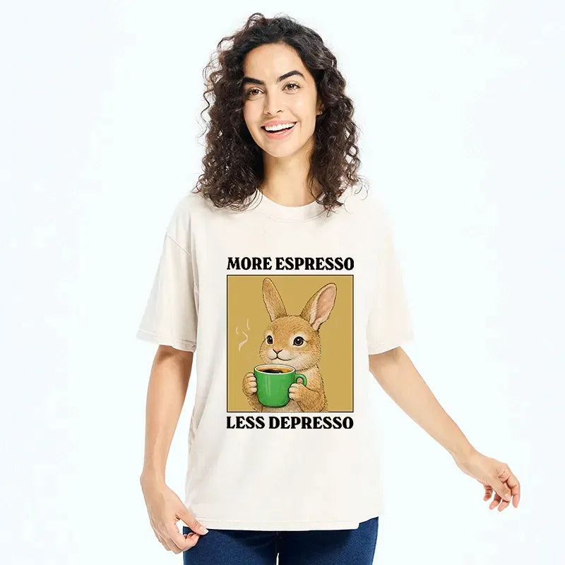 Japanese Rabbit Coffee T-Shirt for Spring