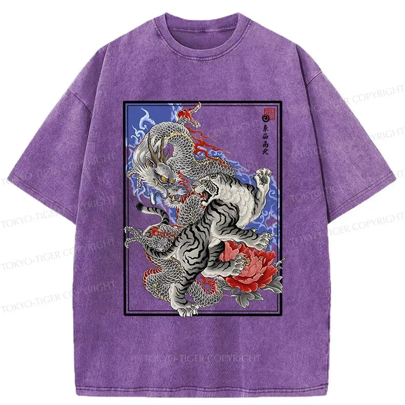 Japanese Dragon Tiger Washed T-Shirt
