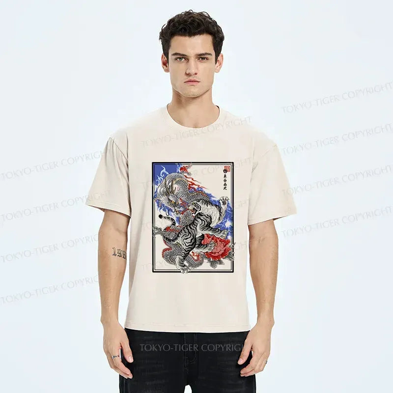 Japanese Dragon Tiger Washed T-Shirt