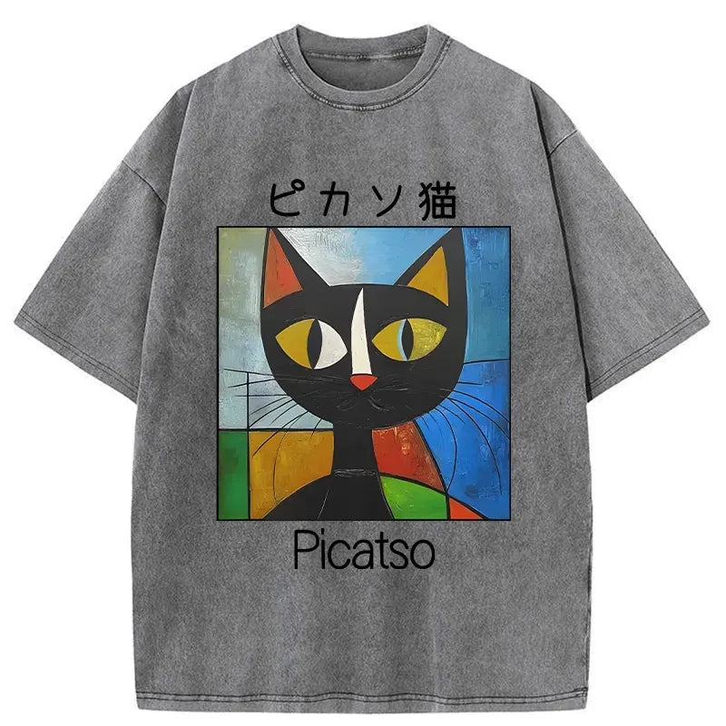 japanese vintage cat tee best seller