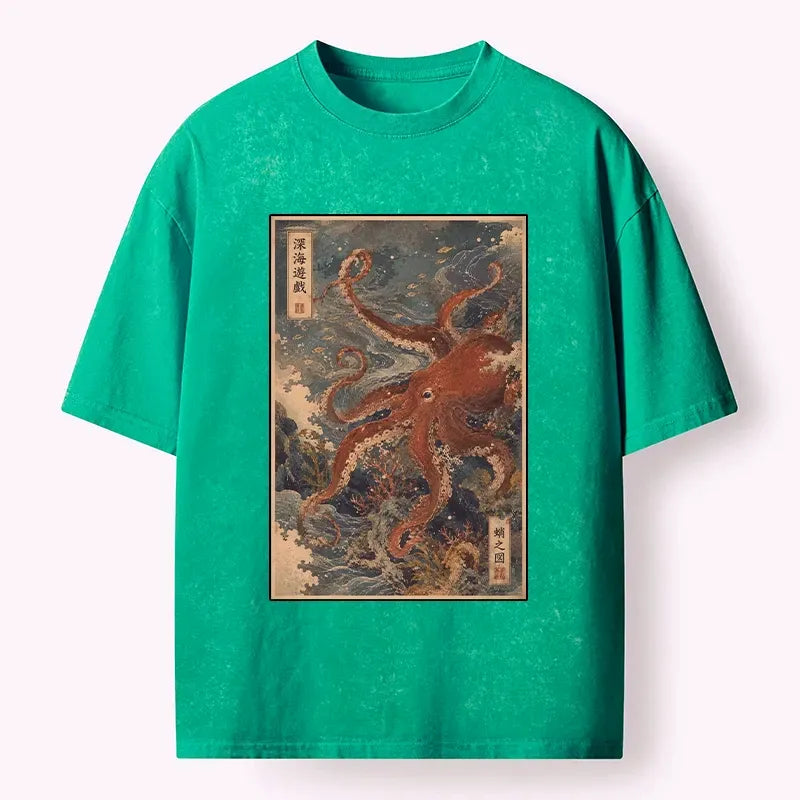 Kyoto-Lion Octopus Shirt Free Shipping