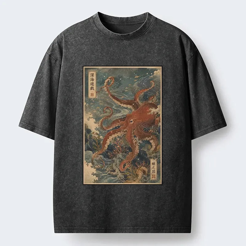 Kyoto-Lion Octopus Shirt Free Shipping