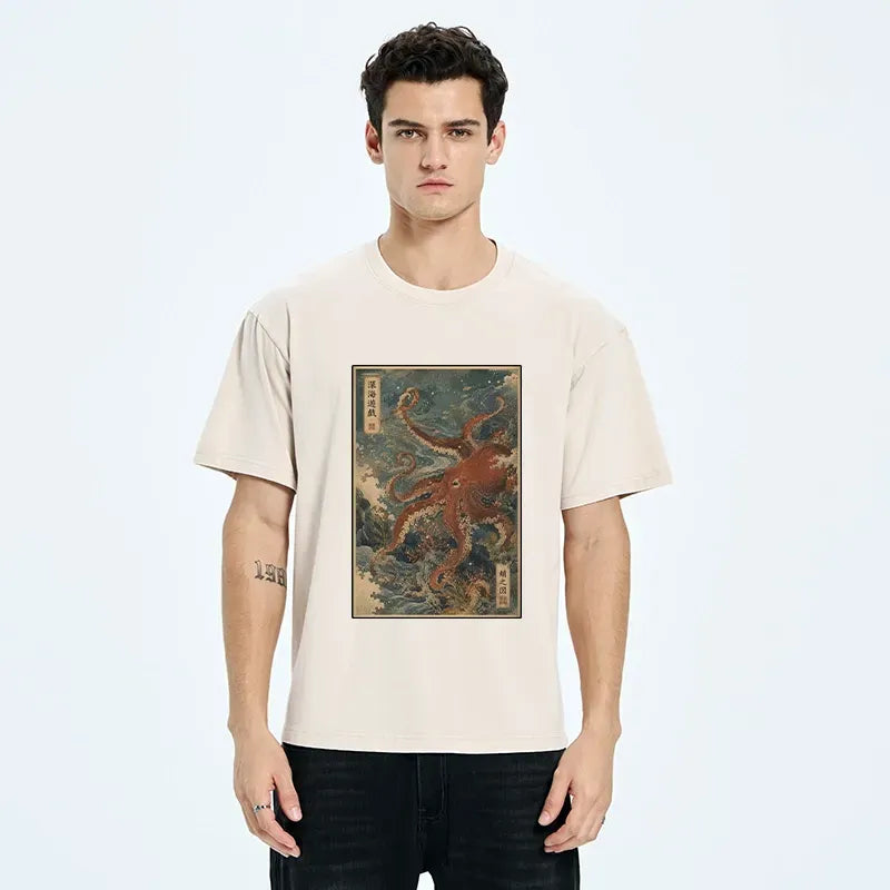 Japanese Giant Octopus Washed T-Shirt