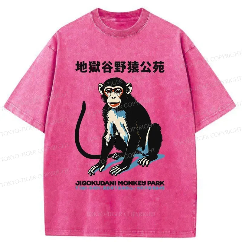 Kyoto-Lion Japan Monkey Park Washed T-Shirt