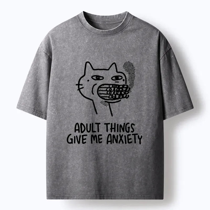 funny cat meme washed t-shirt