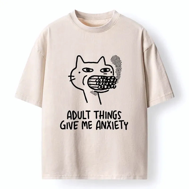 funny cat meme washed t-shirt