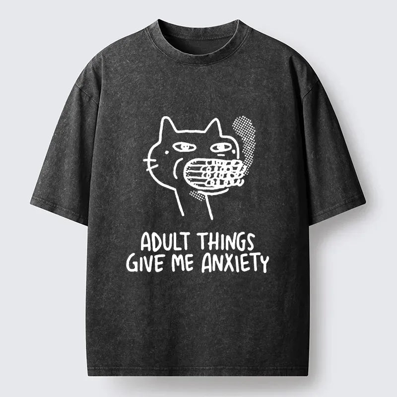 funny cat meme washed t-shirt