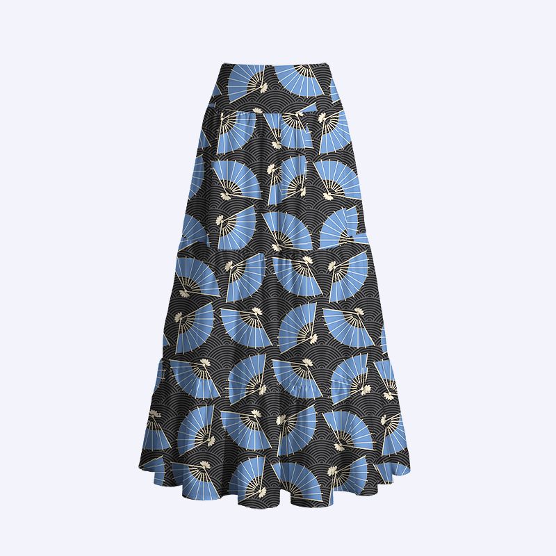 Kyoto Waves Strapless Dress for Vacation