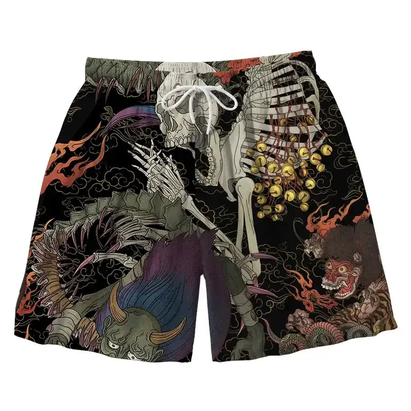 Japanese Yokai Aloha Swim Trunks On Sale