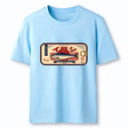 vintage japanese sardine can art t-shirt