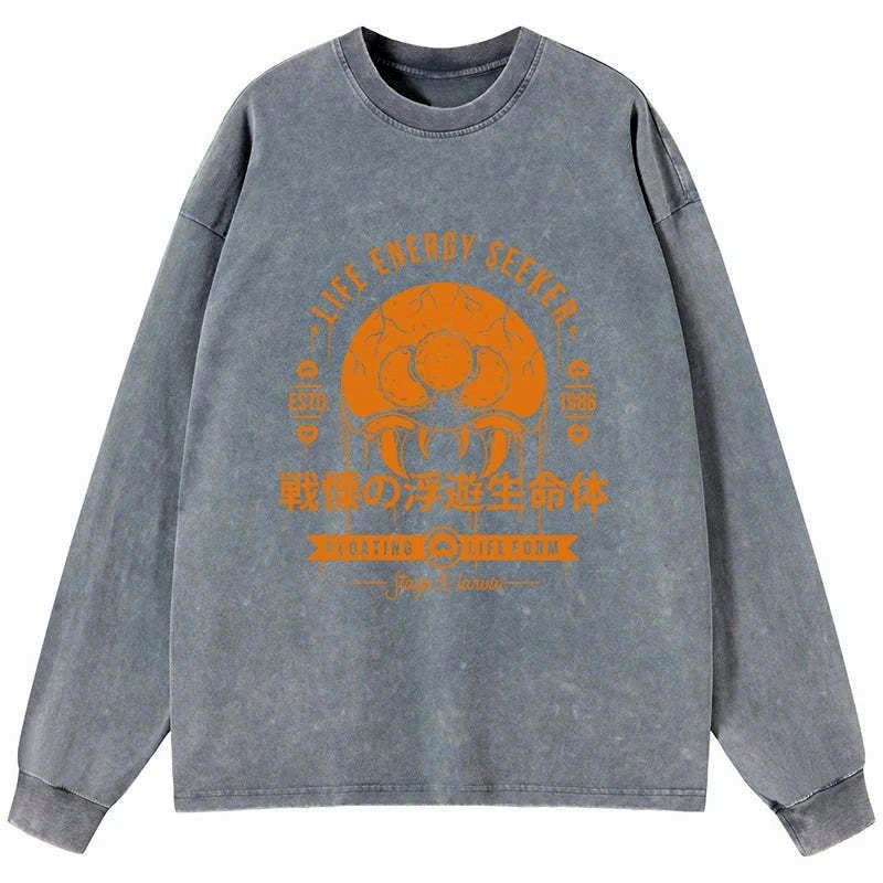 Kyoto-Lion The Dangerous Larva Washed Long Sleeve T-Shirt