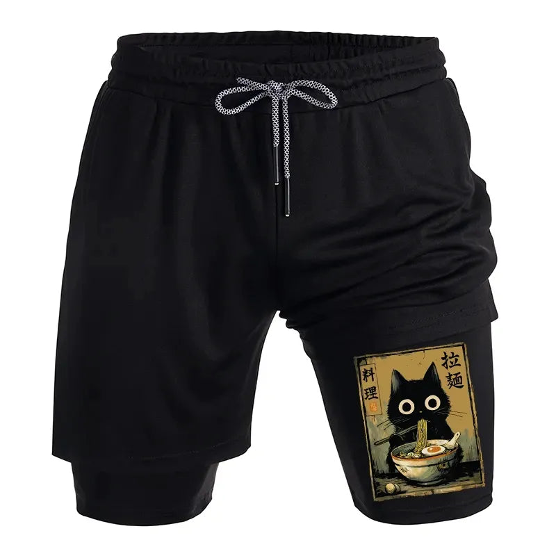 Japan Cat Ramen Training Shorts