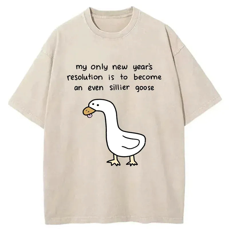 Kyoto-Lion New Year's Resolutions Funny Washed T-Shirt