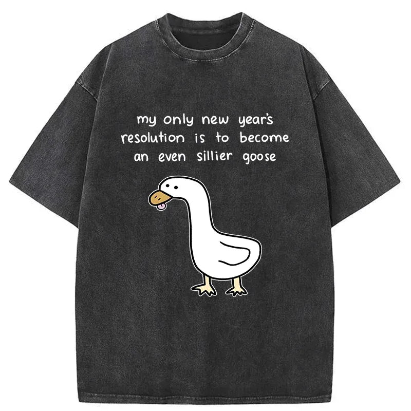 Kyoto-Lion New Year's Resolutions Funny Washed T-Shirt