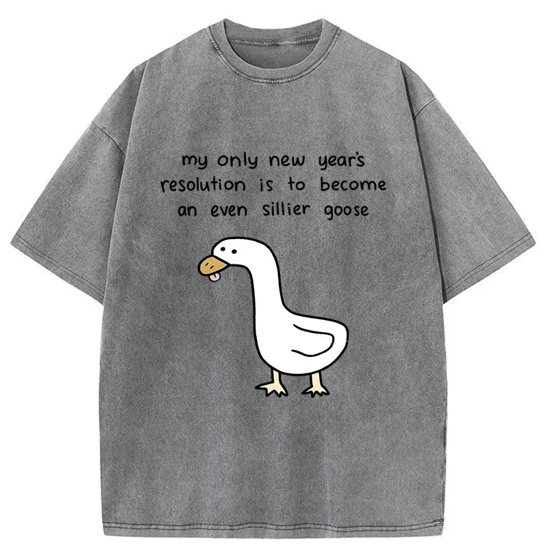 Kyoto-Lion New Year's Resolutions Funny Washed T-Shirt