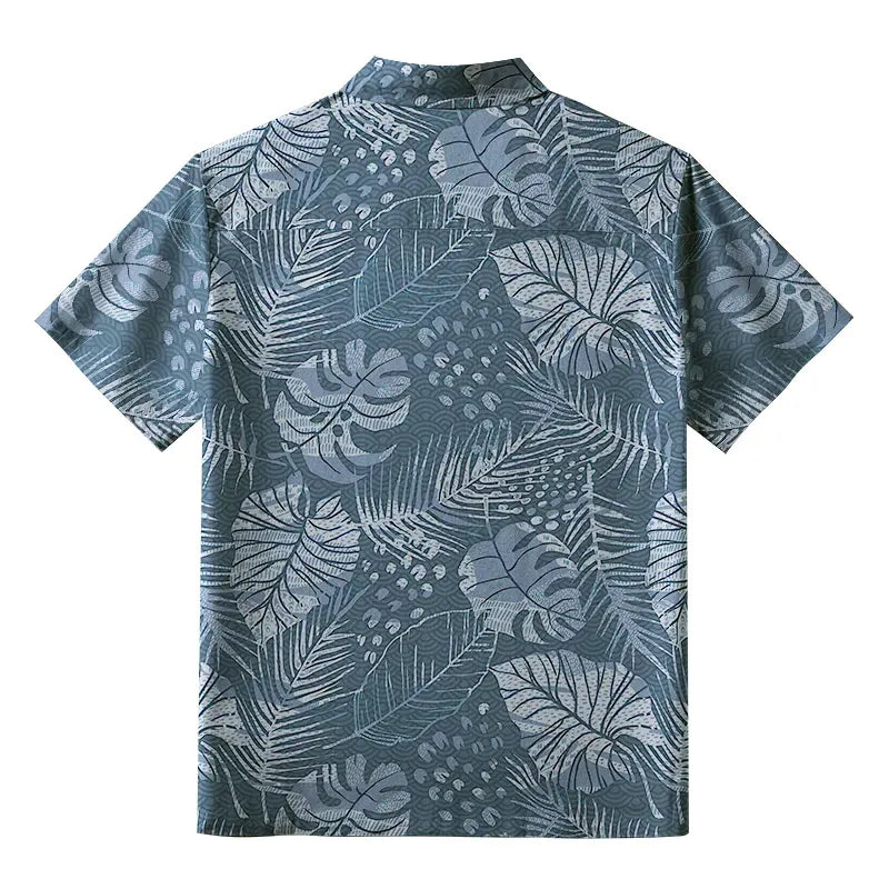 Kyoto-Lion Jungle Leaf Button-up Shirt
