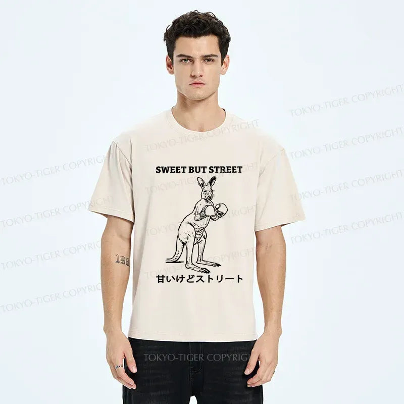 Funny Kangaroo Washed T-Shirt for Gift for Him