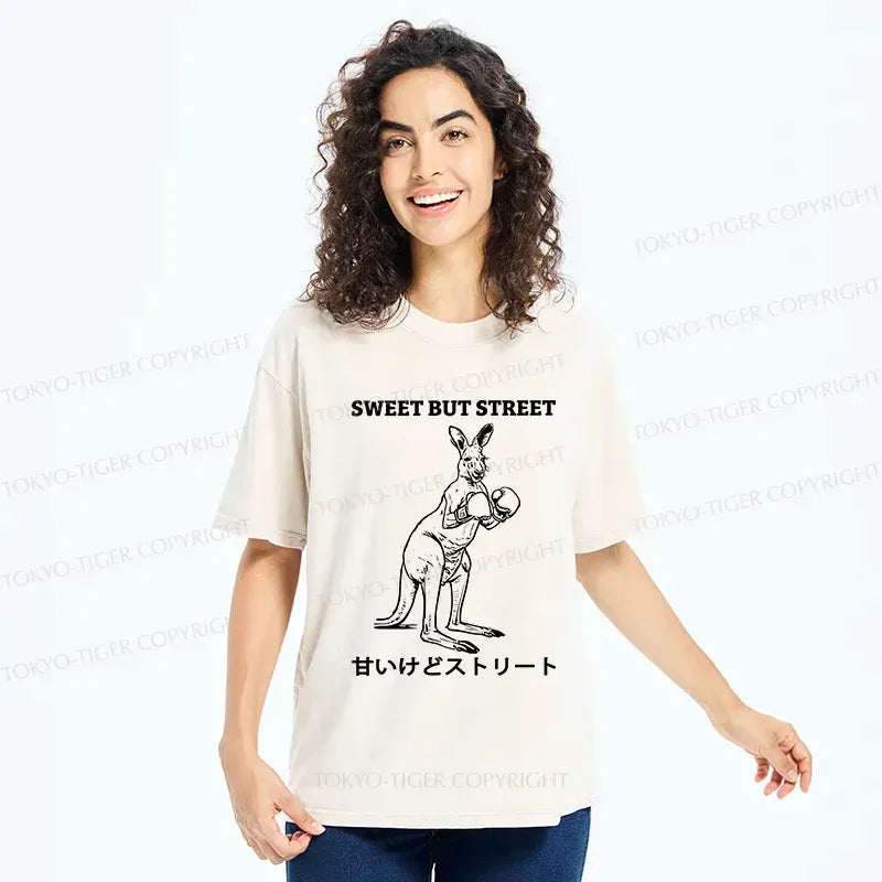 Funny Kangaroo Washed T-Shirt for Gift for Him