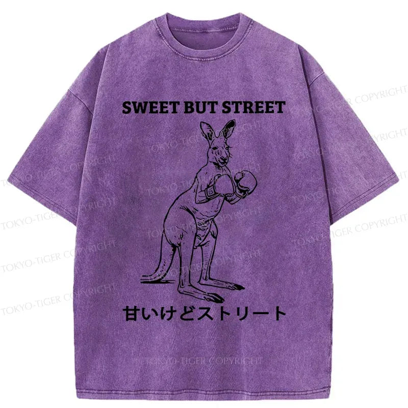 Funny Kangaroo Washed T-Shirt for Gift for Him