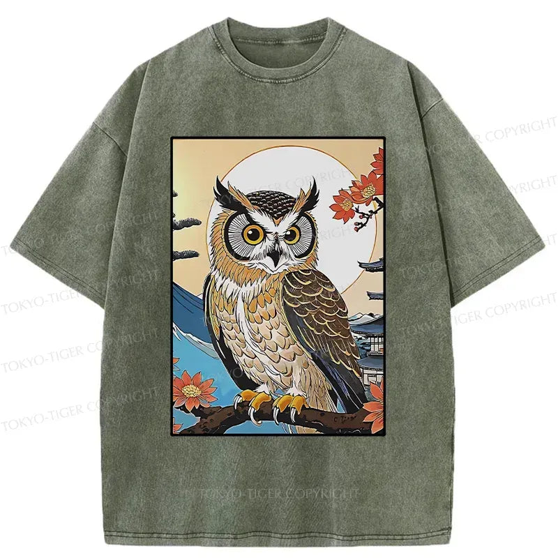 Japanese Ukiyo-e Owl T-Shirt