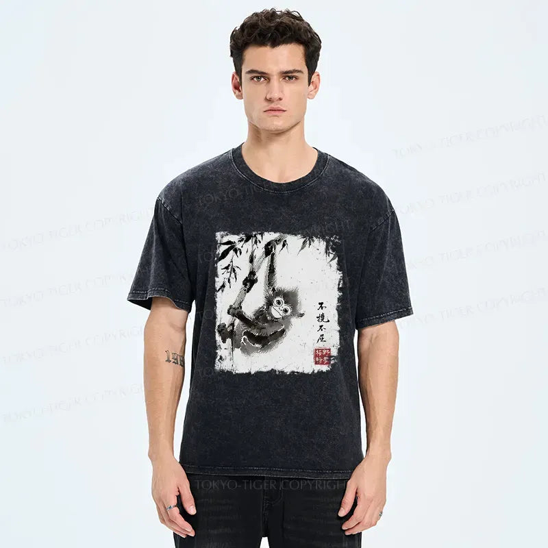 Kyoto-Lion Little Monkey£ºUnyielding And Indomitable Washed T-Shirt
